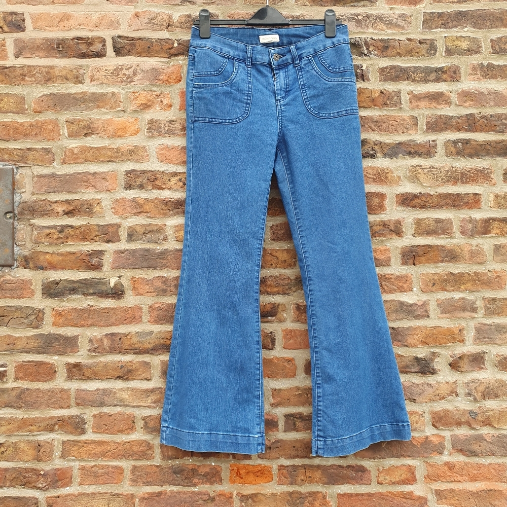 Monsoon 70's Style Flared Jeans Uk12s Blue Bootcut - Picture 1 of 7